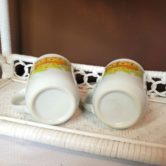 Vintage Owl Mugs – Pair of Retro Brown & Yellow Owl Cups 🦉🌼 - Picture 5 of 6